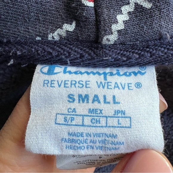 Champion hoodie light blue color print all over - Picture 5 of 5